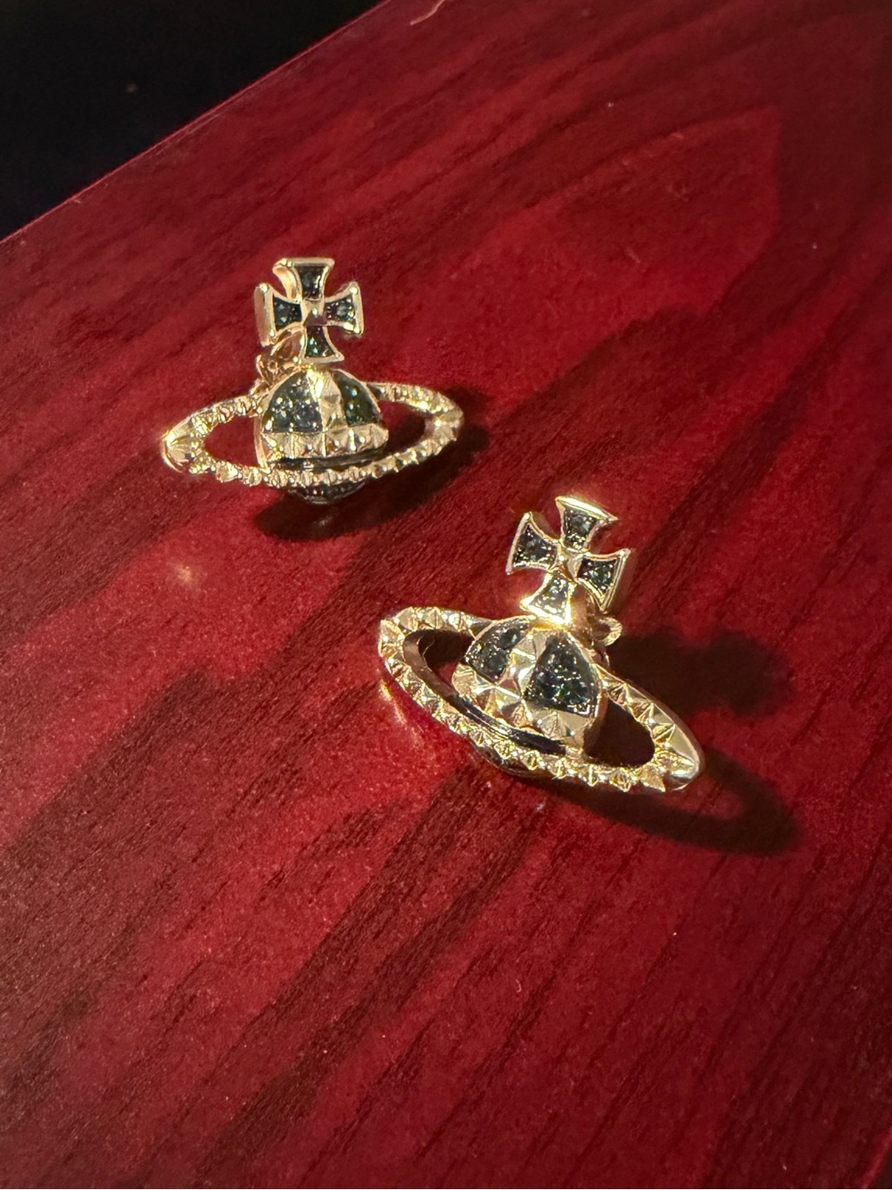 Vivienne Westwood - Gold Orb and Cross Stud Earrings - Women Jewelry